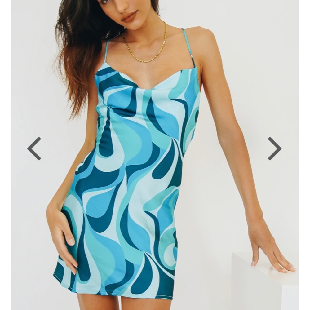 Blue Silk Mini Dress- Verge Girl (early 2000’s inspired)